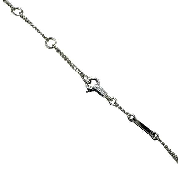 CELINE Triomphe Rhinestone Necklace in Rhodium Finish Brass Crystal and Silver - Picture 4 of 6